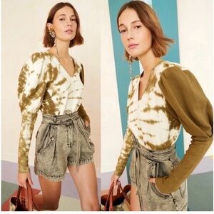 Ulla Johnson Green Tie-Dye Sweatshirt XS